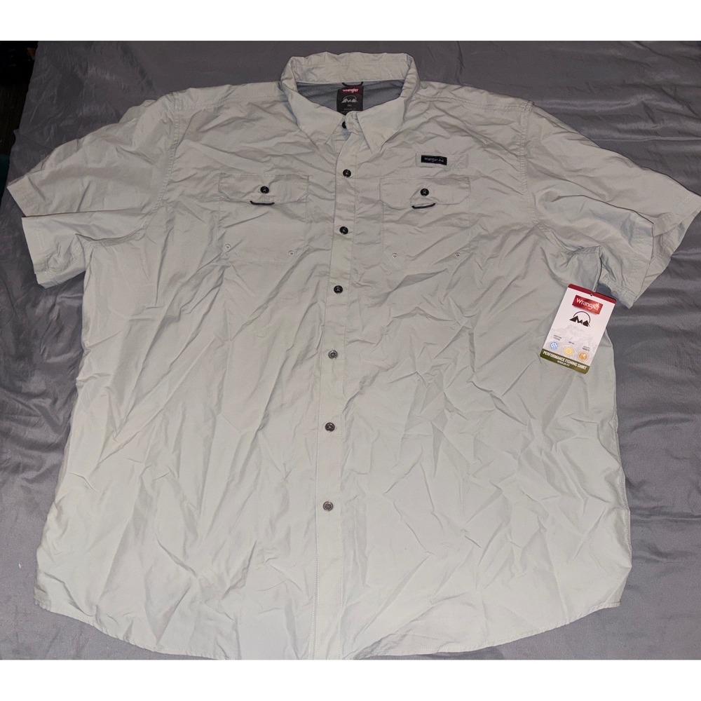 NEW Wrangler Men's Khaki Short Sleeve‎ Outdoor Shirt, Size 3XL